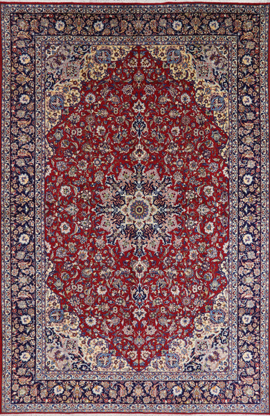 Persian Isfahan Hand Knotted Rug 11 X 17 - Golden Nile