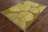 5 x 7 Hand Knotted Kilim Area Rug - Golden Nile