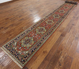 Rust Heriz Serapi Hand Knotted Runner Rug - 2' 6" X 19' 9" - Golden Nile