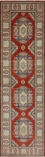 Handmade Super Kazak Wool Runner 3 X 9 - Golden Nile