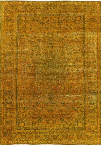 9 X 14 Overdyed Oriental Tabriz Rug - Golden Nile