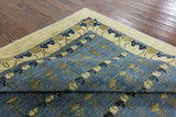 9 X 13 Blue Floral Gabbeh Area Rug - Golden Nile