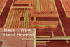 Orange Gabbeh Navajo Design Wool Rug 6 X 9 - Golden Nile