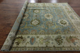 Floral Hand Knotted Oushak Rug 9 X 12 - Golden Nile
