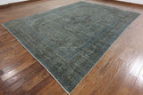 Vintage Green Overdyed Wool Area Rug 10 X 13 - Golden Nile