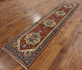 Heriz Serapi Hand Knotted Runner Rug - 2' 6" X 11' 10" - Golden Nile