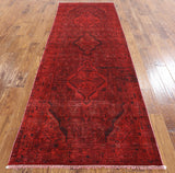 Oriental Overdyed Runner Wool Rug 4 X 10 - Golden Nile