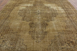 Overdyed Oriental Wool Area Rug 10 X 13 - Golden Nile