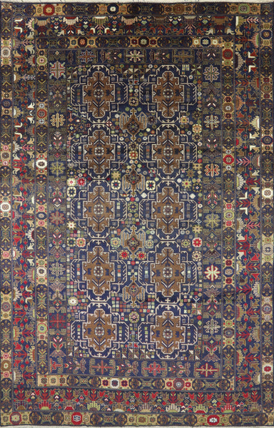 Tribal Afghan Baluch Wool On Wool Rug 7 X 10 - Golden Nile