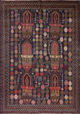 Tribal Afghan Wool on Wool Area Rug 7 X 10 - Golden Nile