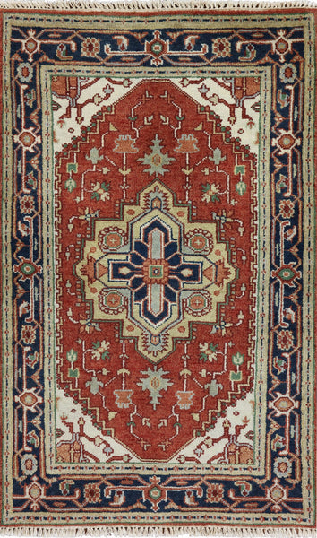 3 X 5 Heriz Hand Knotted Rug - Golden Nile