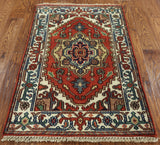 3 X 4 Hand Knotted Wool Heriz Rug - Golden Nile