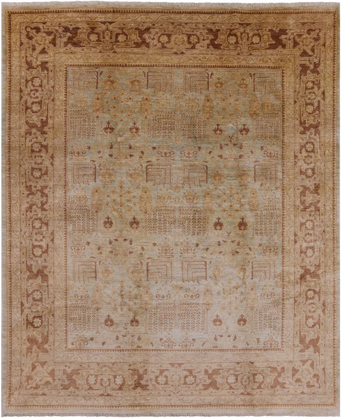 Chobi Peshawar Hand Knotted - 8' 2" X 9' 10" - Golden Nile