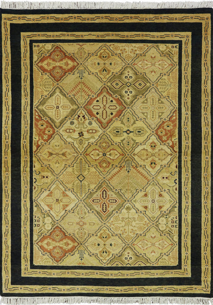 5 X 7 Hand Knotted Peshawar Rug - Golden Nile