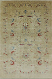 Chobi Peshawar Traditional Handmade Wool Rug 6 X 9 - Golden Nile