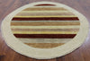 Round Modern Hand Knotted Gabbeh Area Rug 7 X 7 - Golden Nile