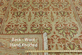 Hand Knotted William Morris Oriental Area Rug 6 X 9 - Golden Nile