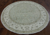 6' Round Peshawar Handmade Oriental Rug - Golden Nile