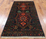 4 X 6 Authentic Persian Balouch Area Rug - Golden Nile