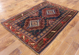 4 X 6 Blue Wool On Wool Hand Knotted Persian Rug - Golden Nile