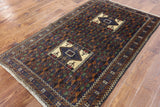 Hand Knotted 4 X 7 Persian Baluch Oriental Area Rug - Golden Nile