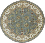 Hand Knotted 5' Round Oriental Peshawar Area Rug - Golden Nile