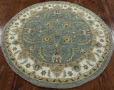 Hand Knotted 5' Round Oriental Peshawar Area Rug - Golden Nile