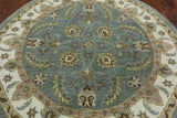 Hand Knotted 5' Round Oriental Peshawar Area Rug - Golden Nile