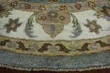 Hand Knotted 5' Round Oriental Peshawar Area Rug - Golden Nile