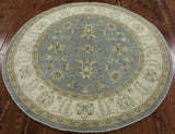 5 x 5 Round Peshawar Oriental Area Rug - Golden Nile