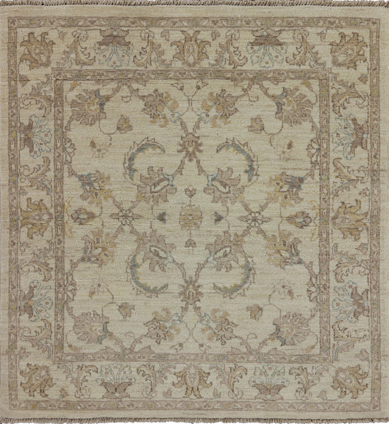 4' Square Oriental Oushak Area Rug - Golden Nile