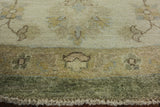 Oriental Peshawar 8' Round Hand Knotted Area Rug - Golden Nile