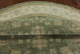 Oriental Peshawar 8' Round Hand Knotted Area Rug - Golden Nile