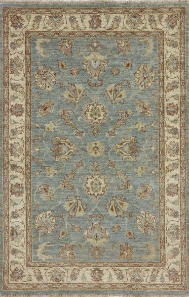 4 x 6 Oushak Blue Handmade Area Rug - Golden Nile