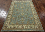 4 x 6 Oushak Blue Handmade Area Rug - Golden Nile