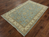 4 x 6 Oushak Blue Handmade Area Rug - Golden Nile