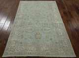 4 x 6 Oriental Blue Oushak Area Rug - Golden Nile