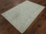 4 x 6 Oriental Blue Oushak Area Rug - Golden Nile