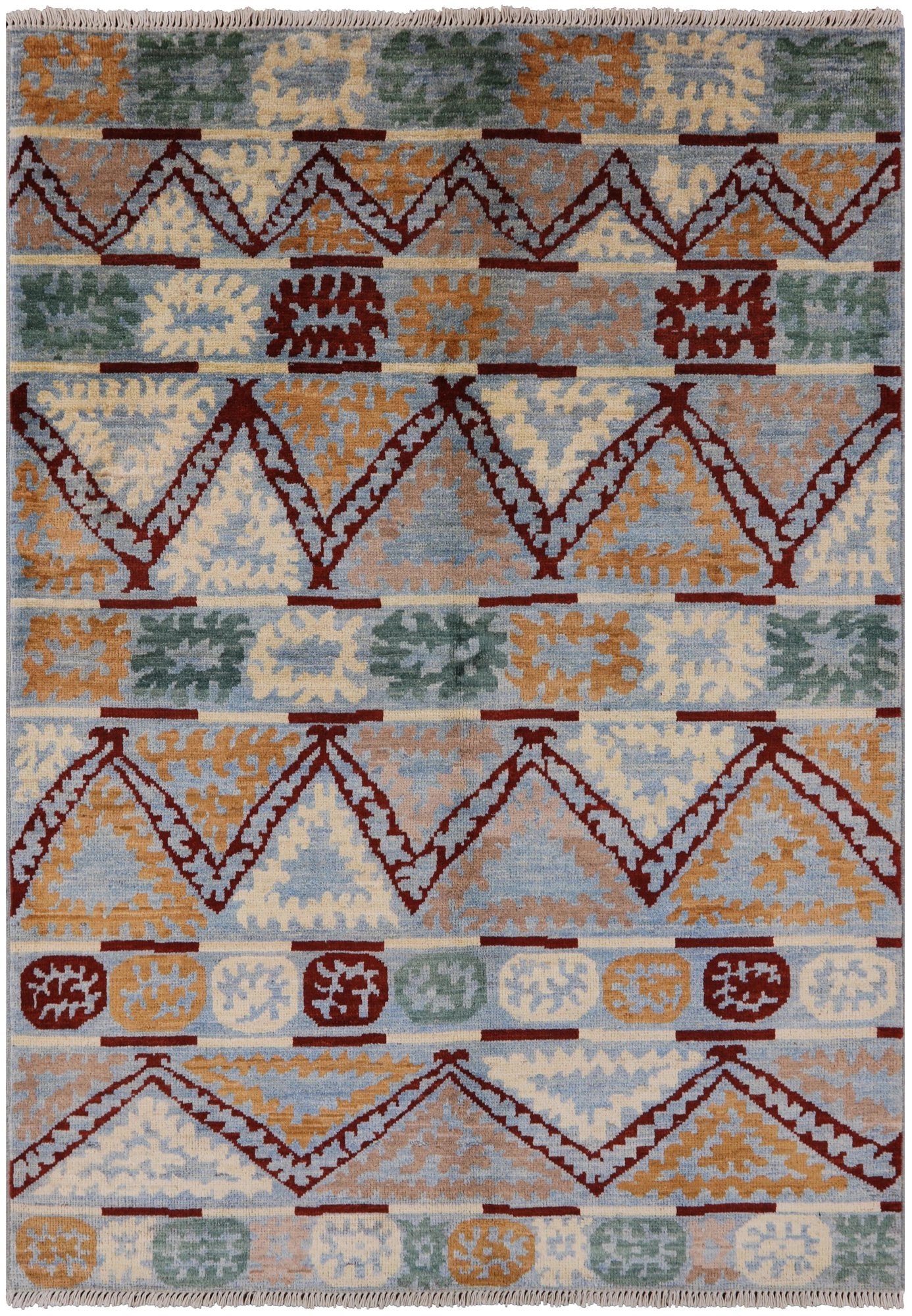 Tribal Moroccan Hand Knotted Area Rug - 6' 3" X 8' 10" - Golden Nile