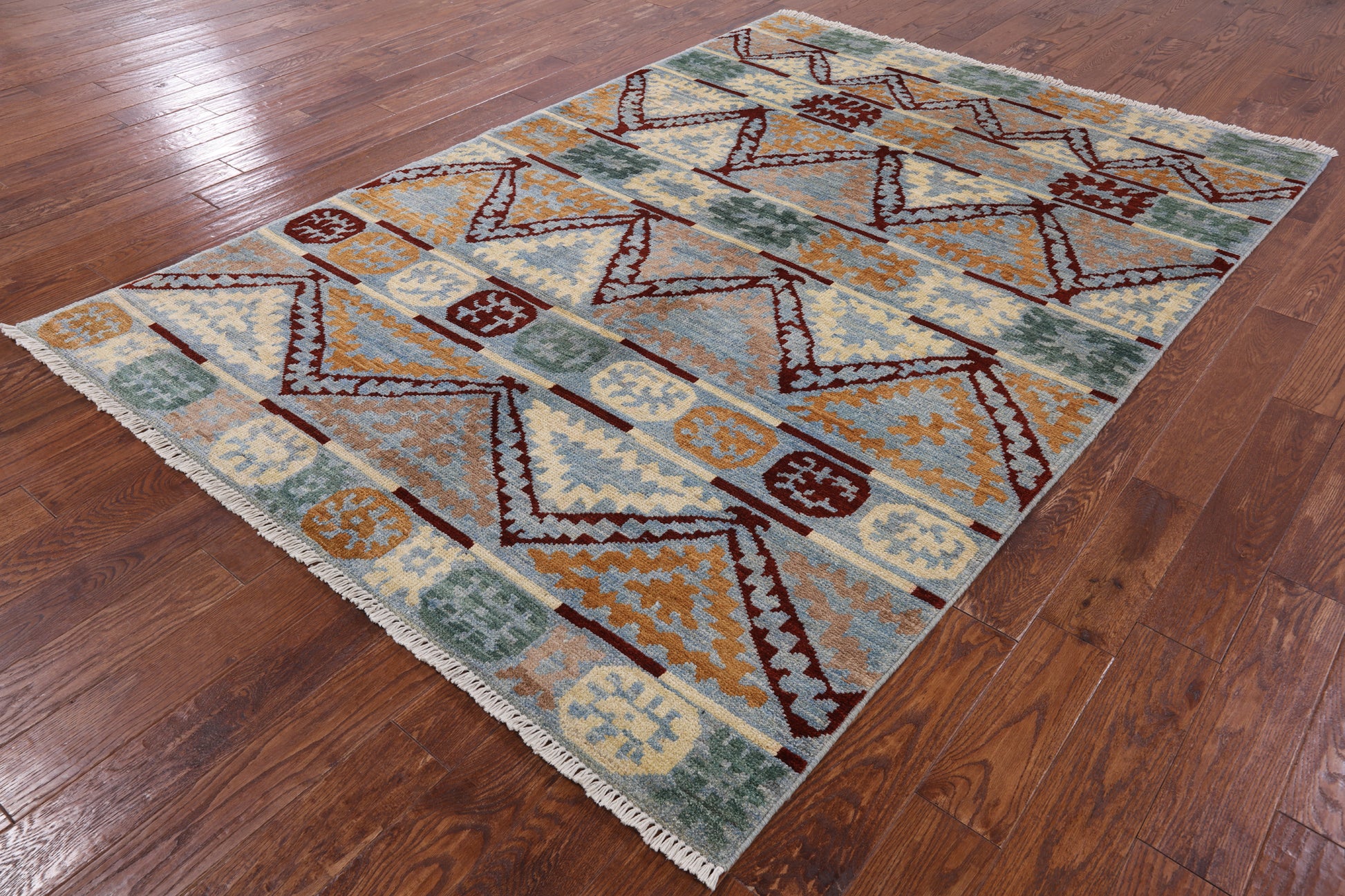 Tribal Moroccan Hand Knotted Area Rug - 6' 3" X 8' 10" - Golden Nile