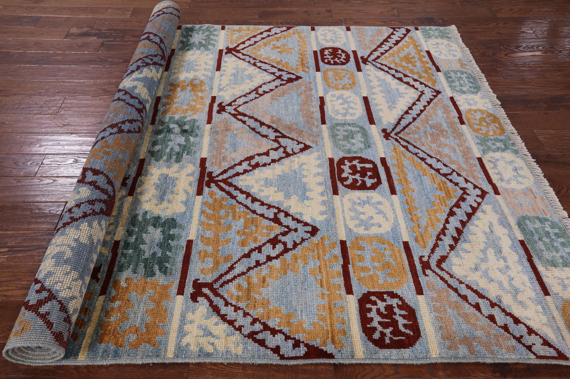 Tribal Moroccan Hand Knotted Area Rug - 6' 3" X 8' 10" - Golden Nile