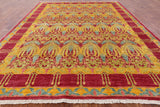 William Morris Handmade Wool Area Rug - 9' 0" X 11' 8" - Golden Nile