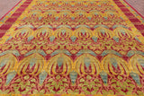 William Morris Handmade Wool Area Rug - 9' 0" X 11' 8" - Golden Nile