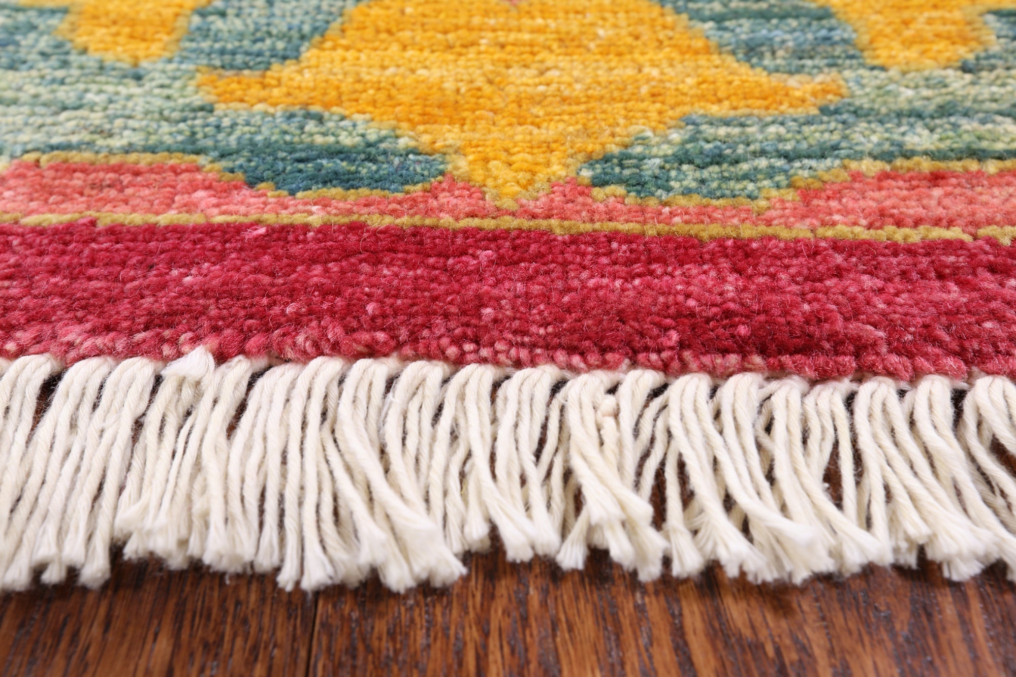 William Morris Handmade Wool Area Rug - 9' 0" X 11' 8" - Golden Nile