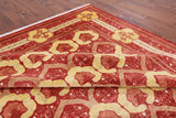 Red William Morris Hand Knotted Wool Area Rug - 8' 10" X 11' 9" - Golden Nile