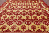 Red William Morris Hand Knotted Wool Area Rug - 8' 10" X 11' 9" - Golden Nile