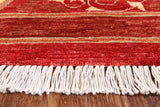 Red William Morris Hand Knotted Wool Area Rug - 8' 10" X 11' 9" - Golden Nile