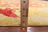 Red William Morris Hand Knotted Wool Rug - 10' 0" X 13' 8" - Golden Nile