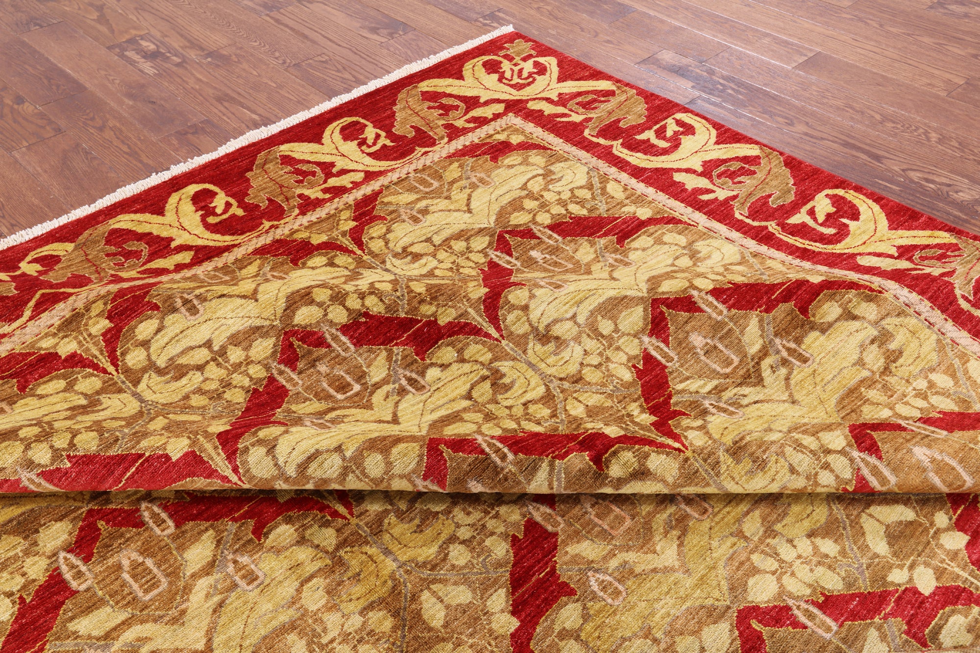 William Morris Hand Knotted Wool Area Rug - 9' 2" X 11' 10" - Golden Nile