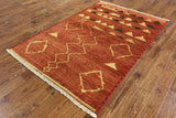 Signed Oriental Moroccan Rug 5 X 8 - Golden Nile